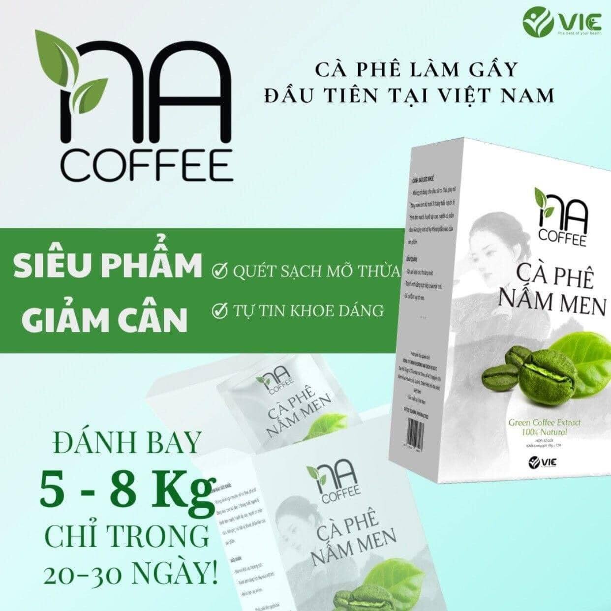 Cà Phê Nấm Men Làm Gầy Na Coffee VIC Organic 1 hộp 12 gói