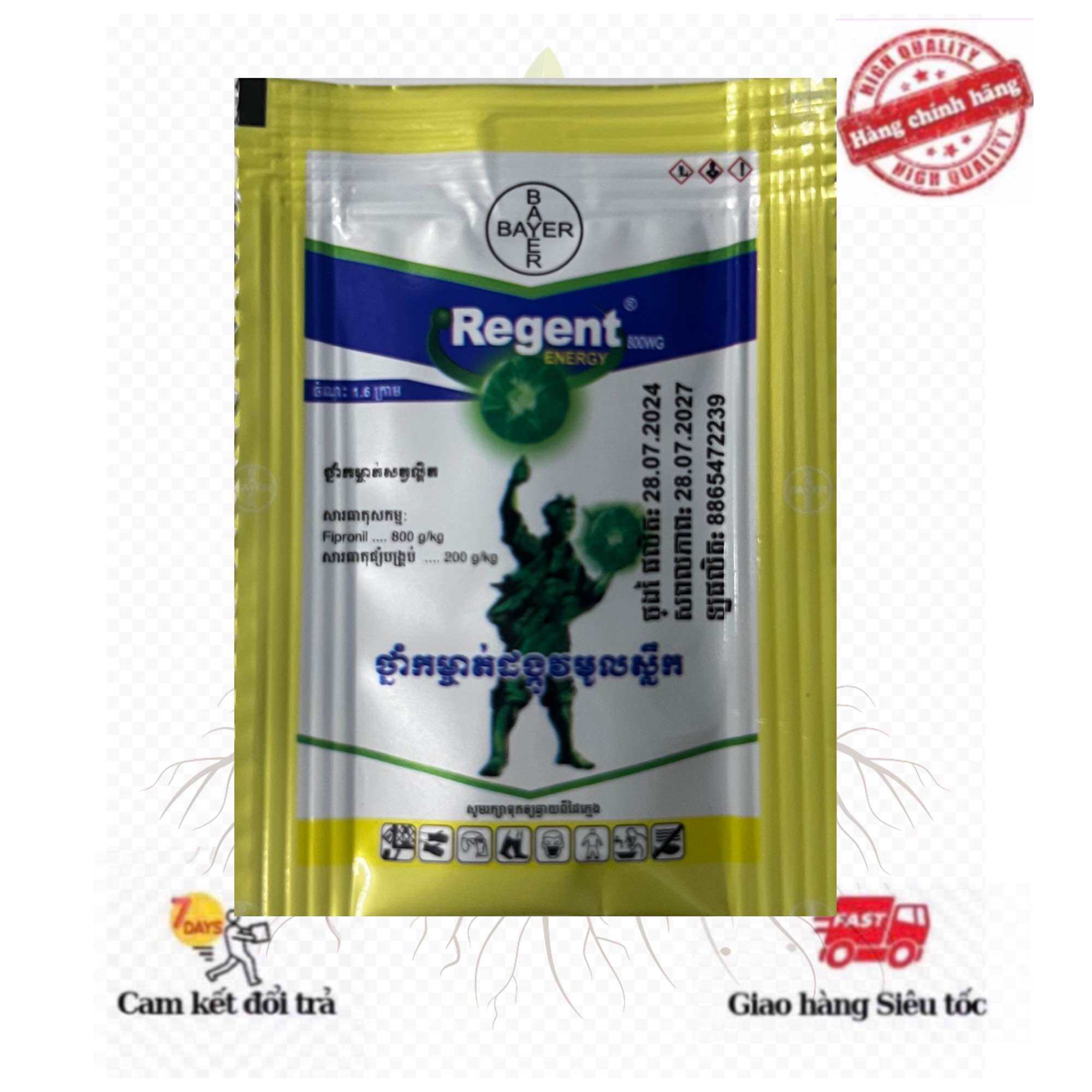 Regent Chuẩn NHẬP Thái gói 1.6g (date 2025). Trừ rầy, nhện, kiến, gián mối, bọ chét, ve chó. Hàng bao chất lượng