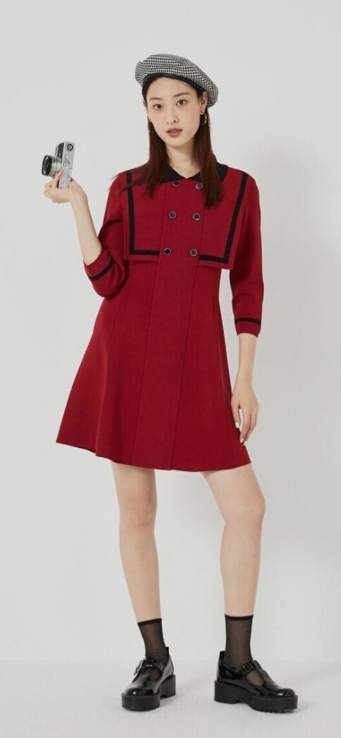 VÁY LEN CAO CẤP VERO MÀU ĐỎ SIZE S