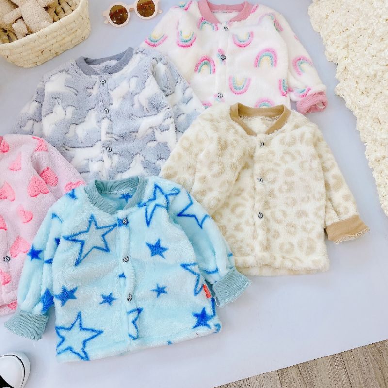 Áo khoác lông tuyết siêu ấm, siêu mịn / nhiều màu cho bé 3-10kg