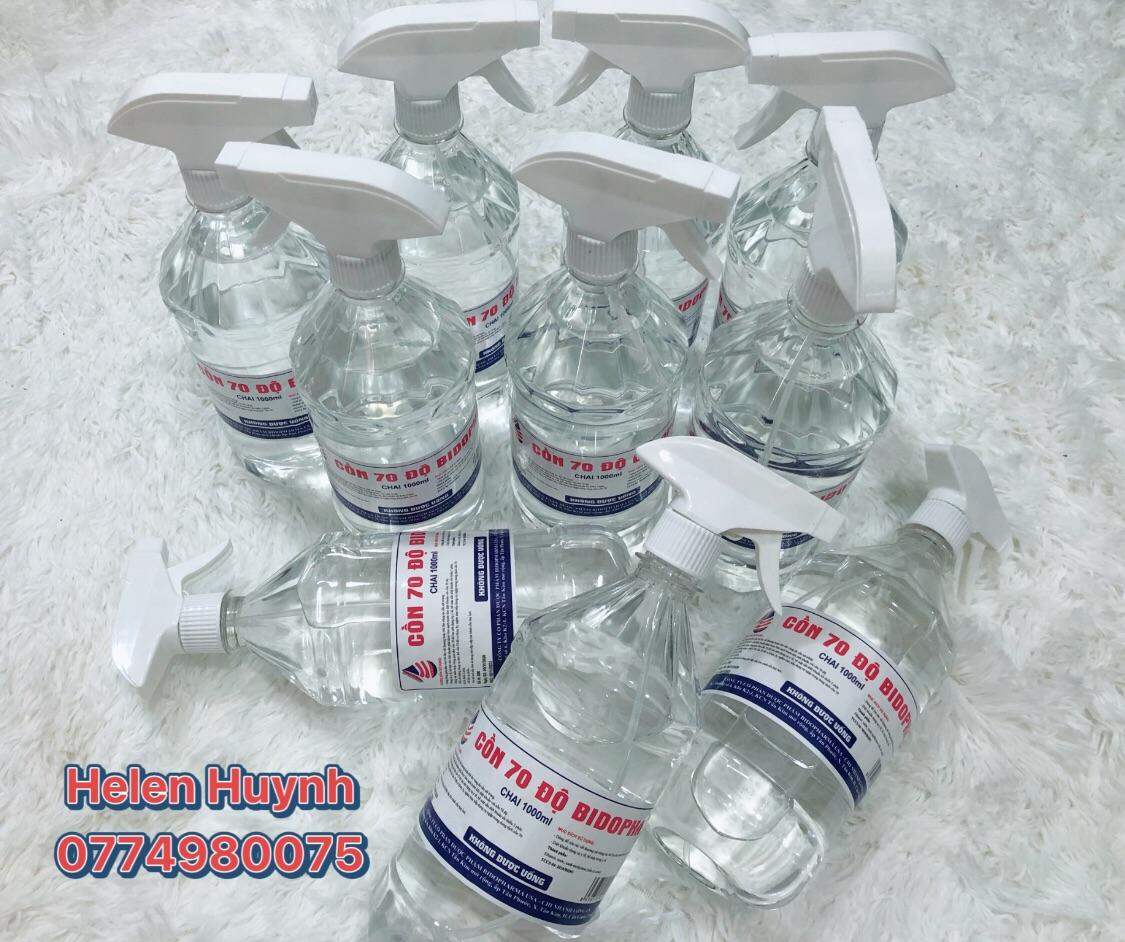 Cồn xịt khuẩn 70 độ BIDOPHA chai 1 lít
