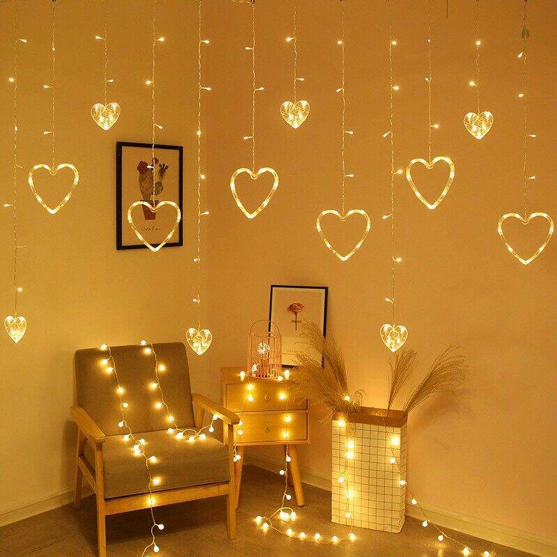 Dây Đèn led chớp nháy hình trái tim dài 3.2m