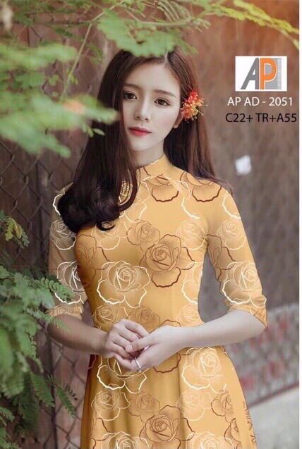 [HCM]Vải áo dài in hoa hồng