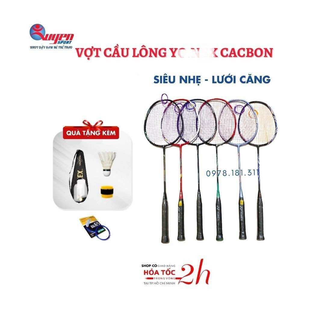 [Tặng Cầu+Quấn cán] Vợt Cầu Lông YN Cao Cấp Cacbon Đan Dây Tốt 9,5kg -Quyensports