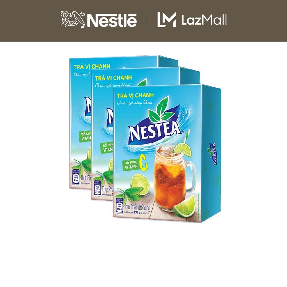 [ƯU ĐÃI THÁNG 4] Combo 3 Hộp Trà vị chanh NESTEA (Hộp 15 gói x 13g)