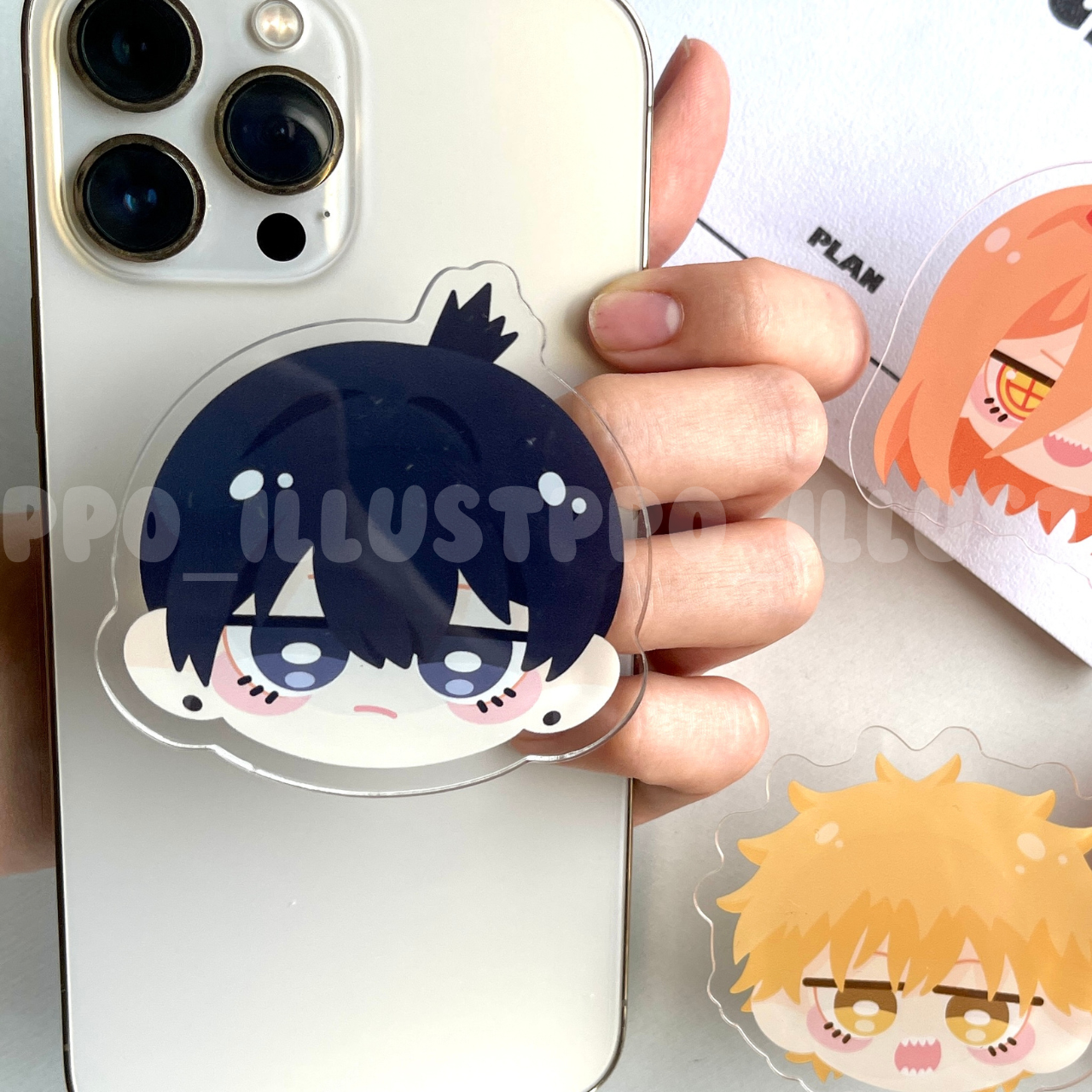 Ppo | Giá đỡ điện thoại Griptok Popsocket Anime Chainsaw Man - Thợ Săn Quỷ 5cm