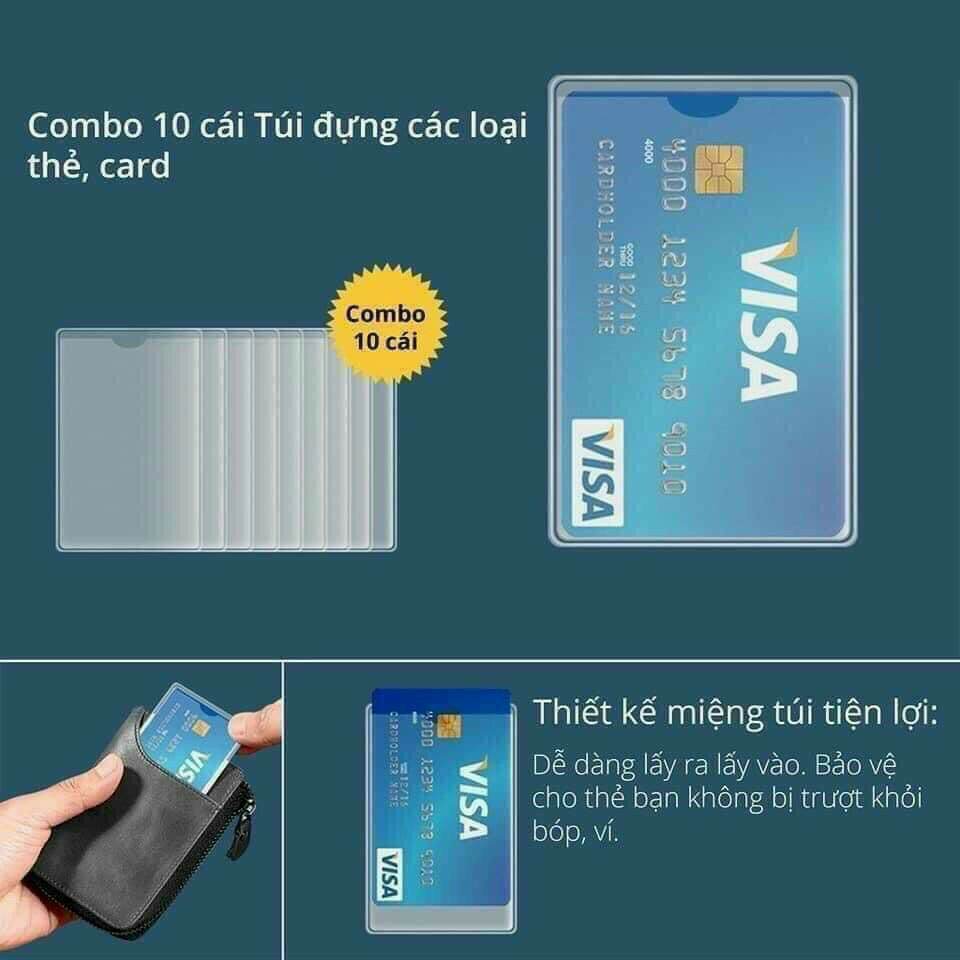 SET 8 CÁI BỌC THẺ CCCD, ATM TRONG SUỐT (Nhựa Dẻo)