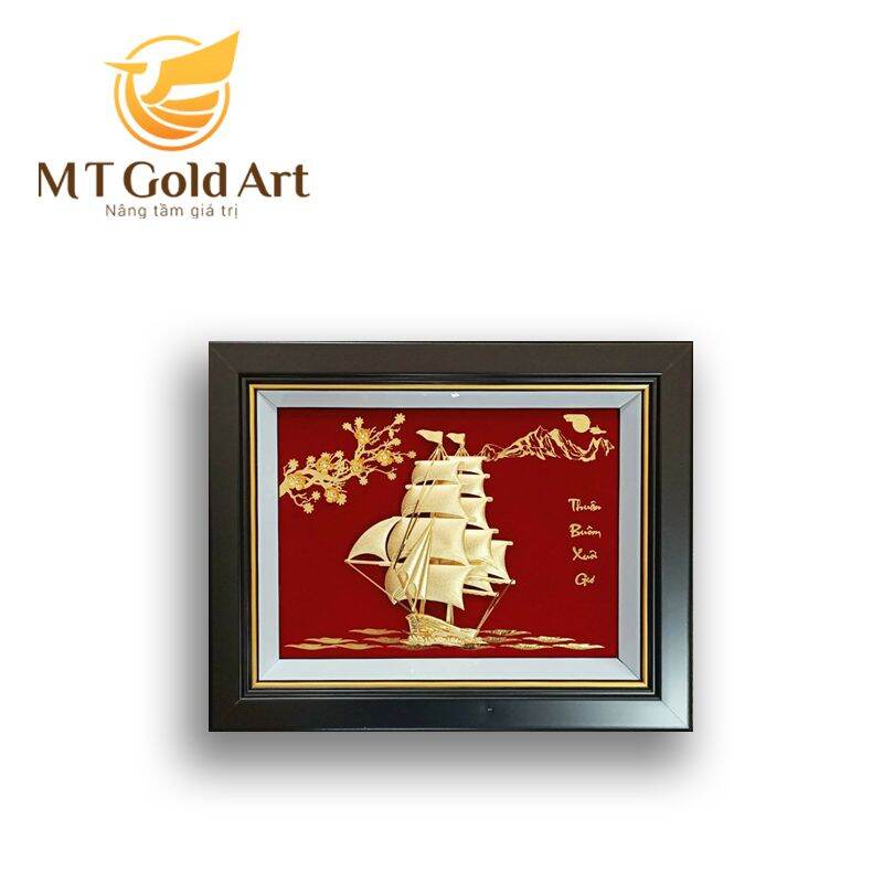 tranh thuyền buồm dát vàng MT Gold Art- quà tặng sếp, quà tặng khách hàng, quà tặng đối tác, quà tặng tân gia. quà tặng khai trương, quà tặng chồng, quà tặng doanh nghiệp, quà tặng vợ