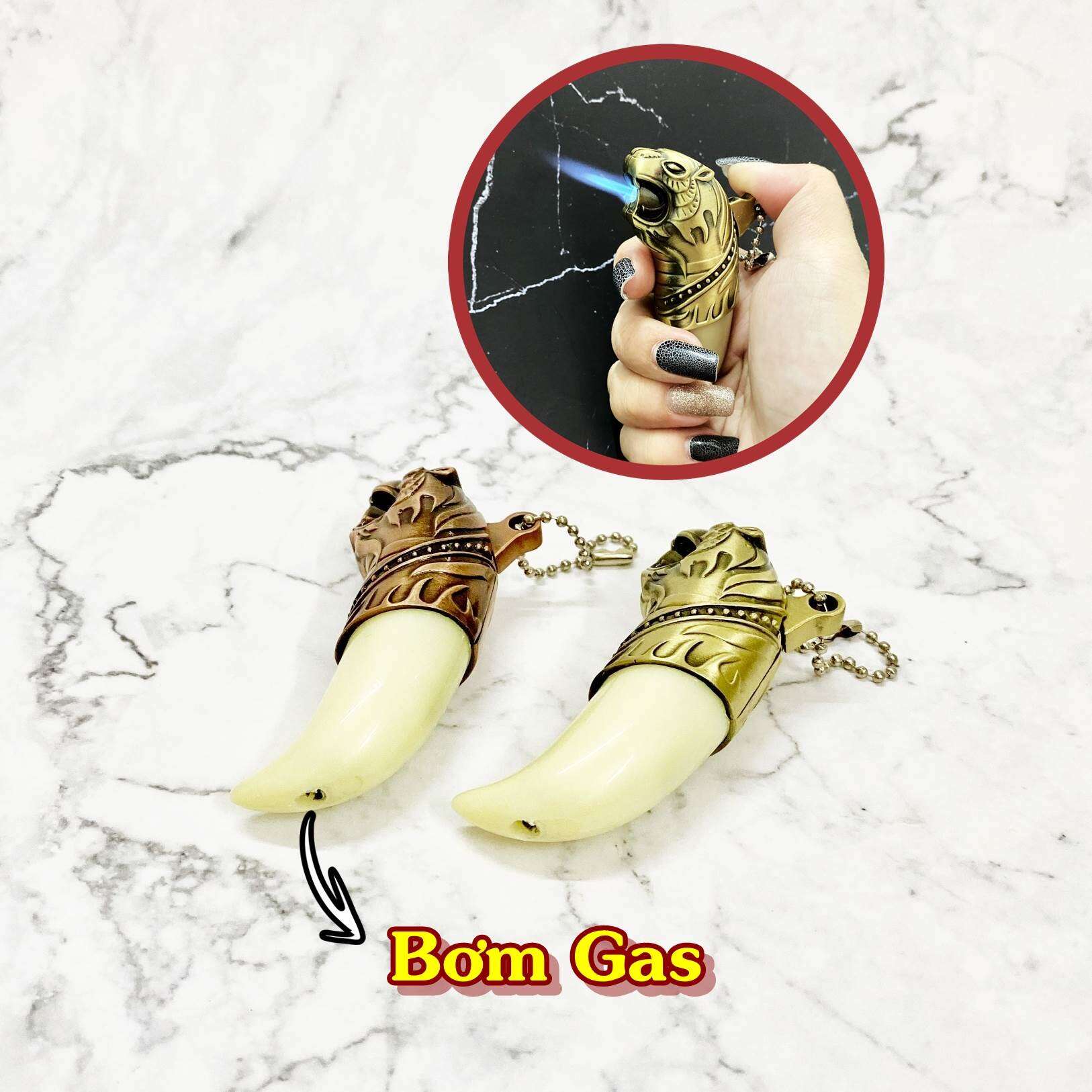 BẬT LỬA KHÈ, MÓC KHÓA HÌNH NANH - (XÀI GAS)