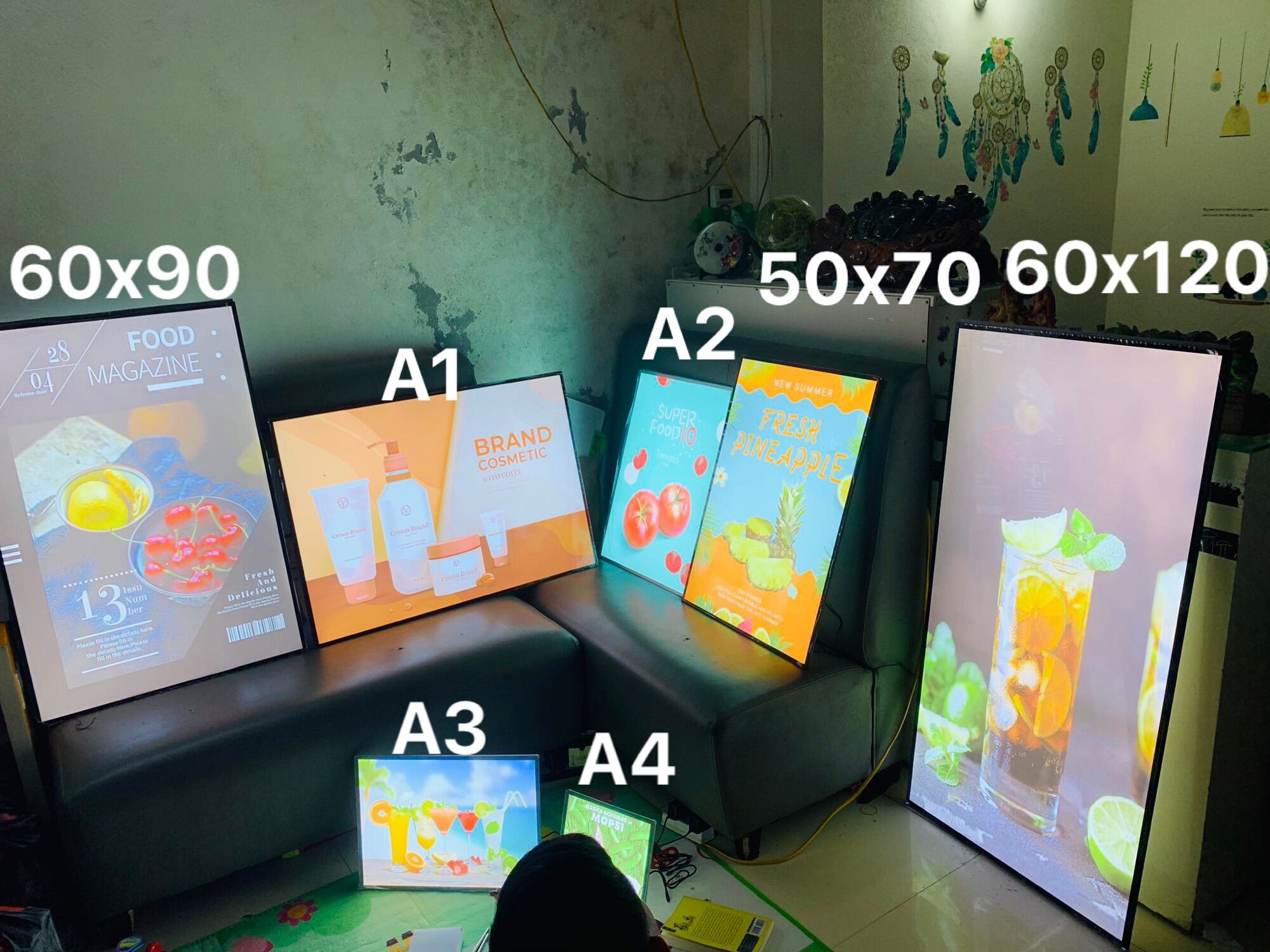 Sẵn hàng- A4- Khung tranh điện - tranh điện- hộp đèn quảng cáo siêu mỏng