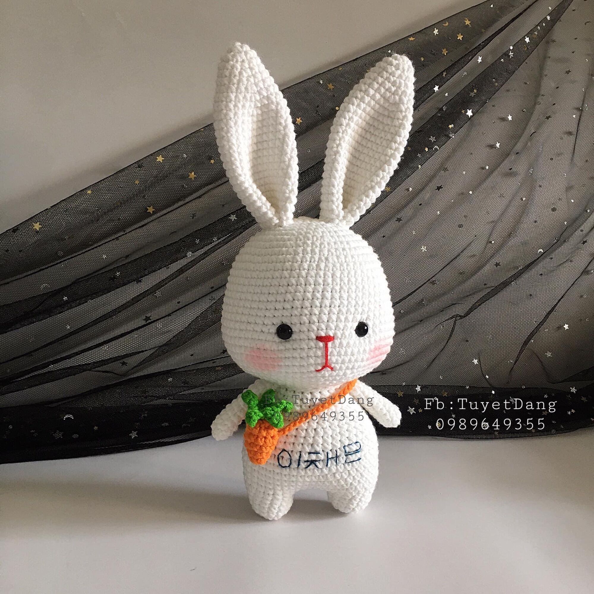 [ Ảnh thật ] THÚ LEN HANDMADE - Thỏ móc len nhồi bông