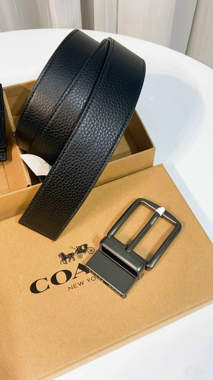 SET Thắt lưng + VÍ  C0ACH MEN BELT da thật cực kỳ mềm mại