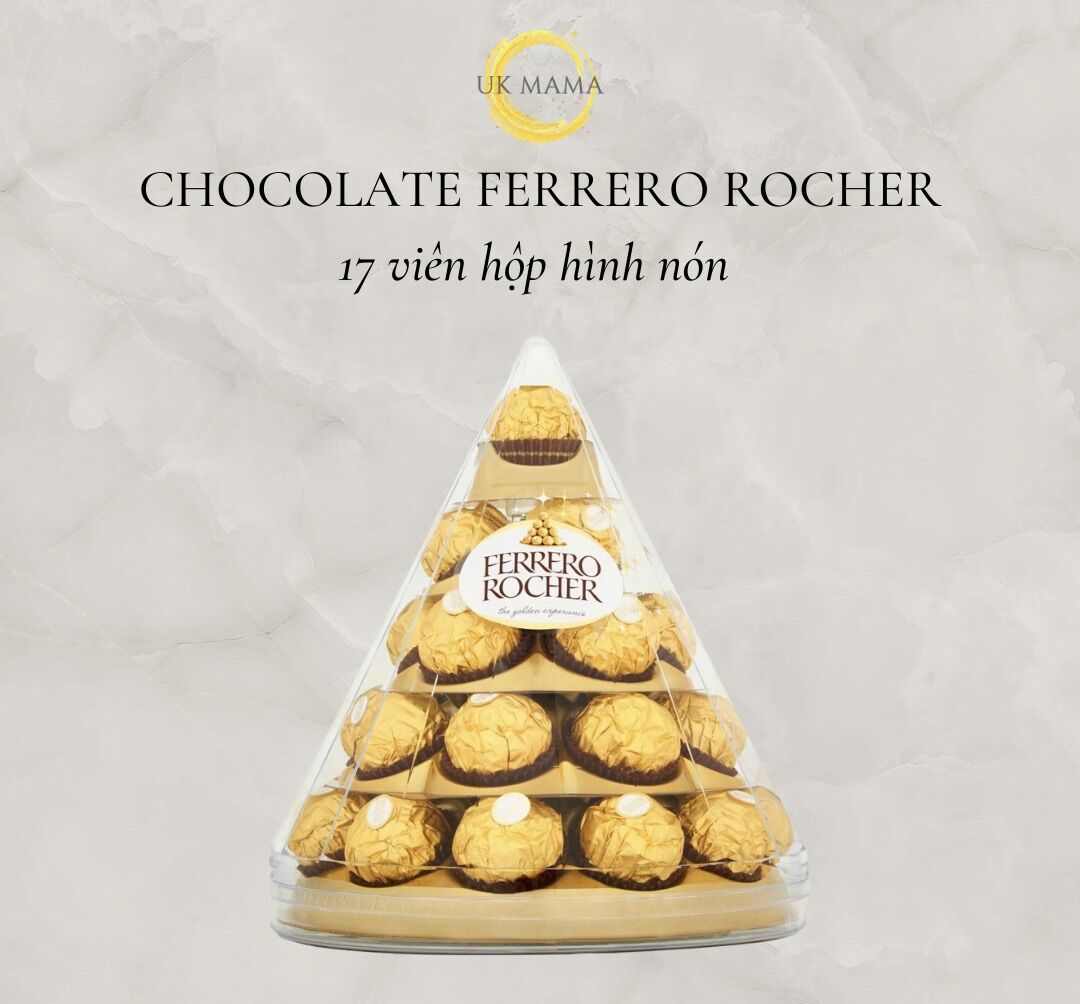 Kẹo socola Ferrero Rocher hộp hình nón 17 viên