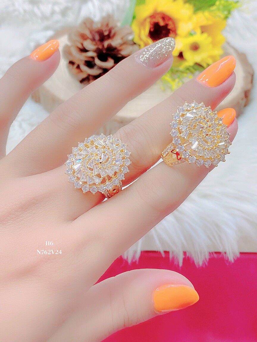 Nhẫn nữ mạ vàng 18k or bạch kim đính xoàn - lokalo - đổi trả miễn phí trong 07 ngày, m925822