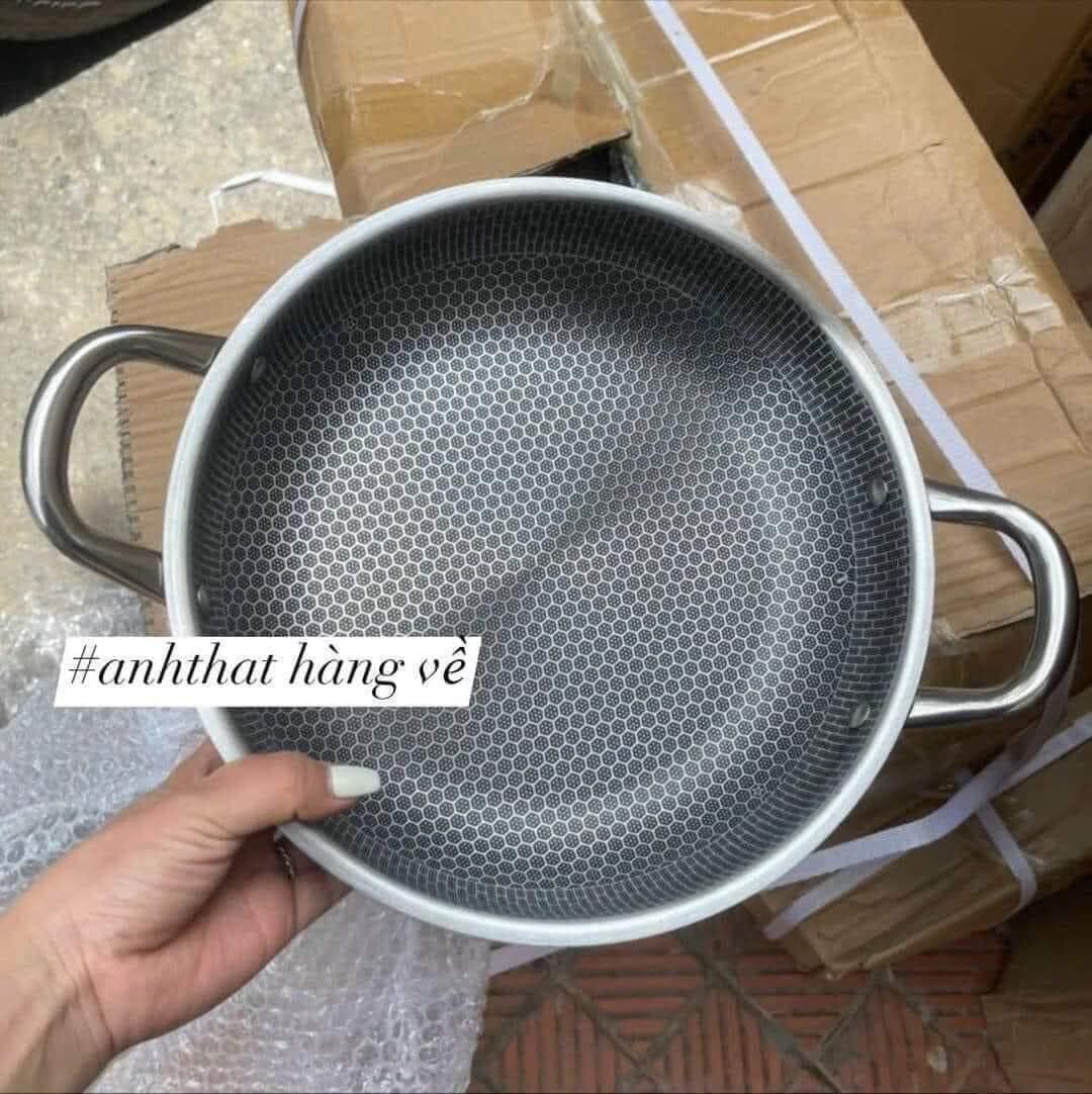 Chảo tổ ong 2 quai chống dính 28cm