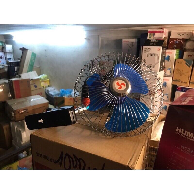 Quạt kẹp lồng sắt 10in 3 cánh 12v