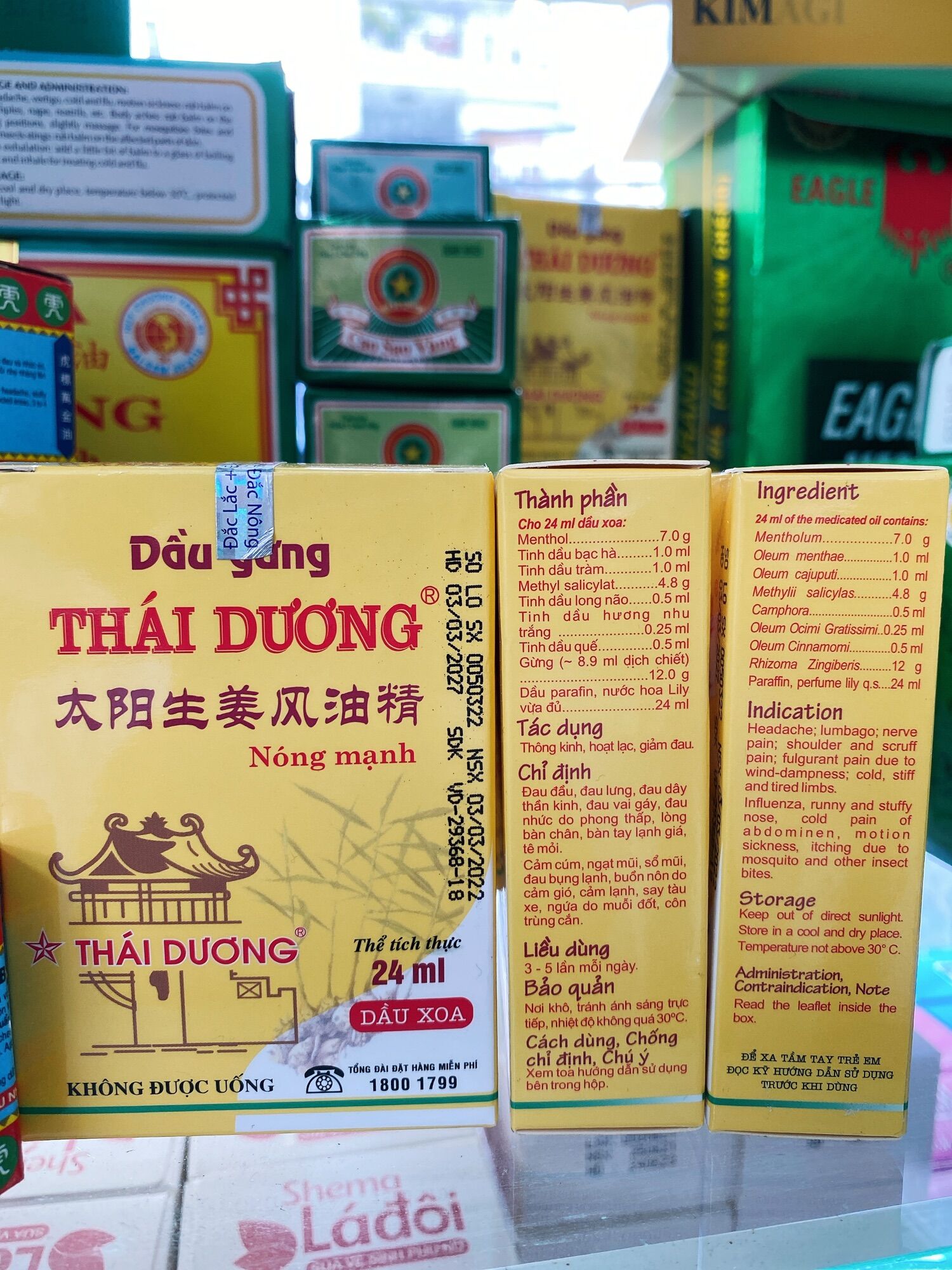 Dầu gừng Thái Dương nóng mạnh 24ml (chính hãng, date cực xa)