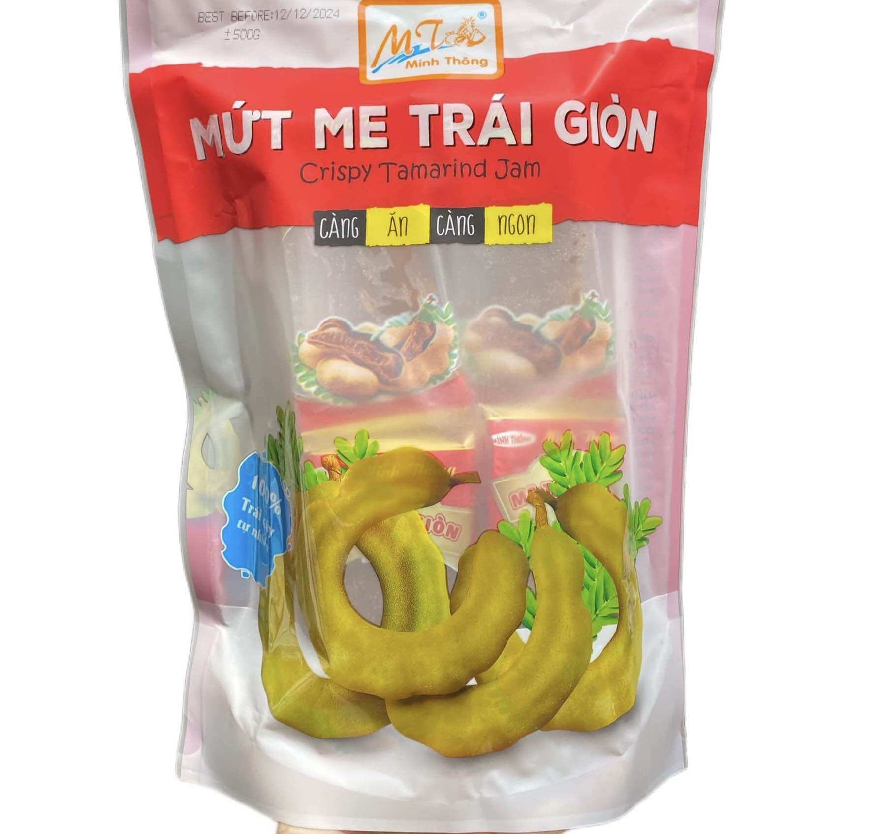Me trái giòn muối ớt minh thông không hạt bịch 500g