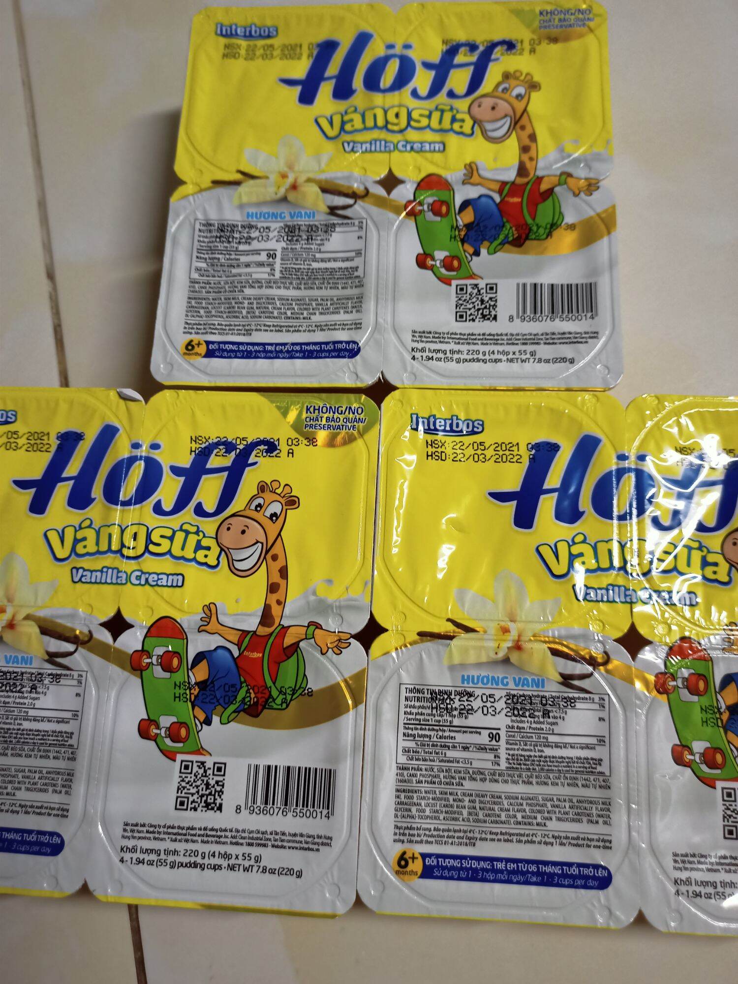 24 HỘP Váng sữa Hoff  VỊ VANI