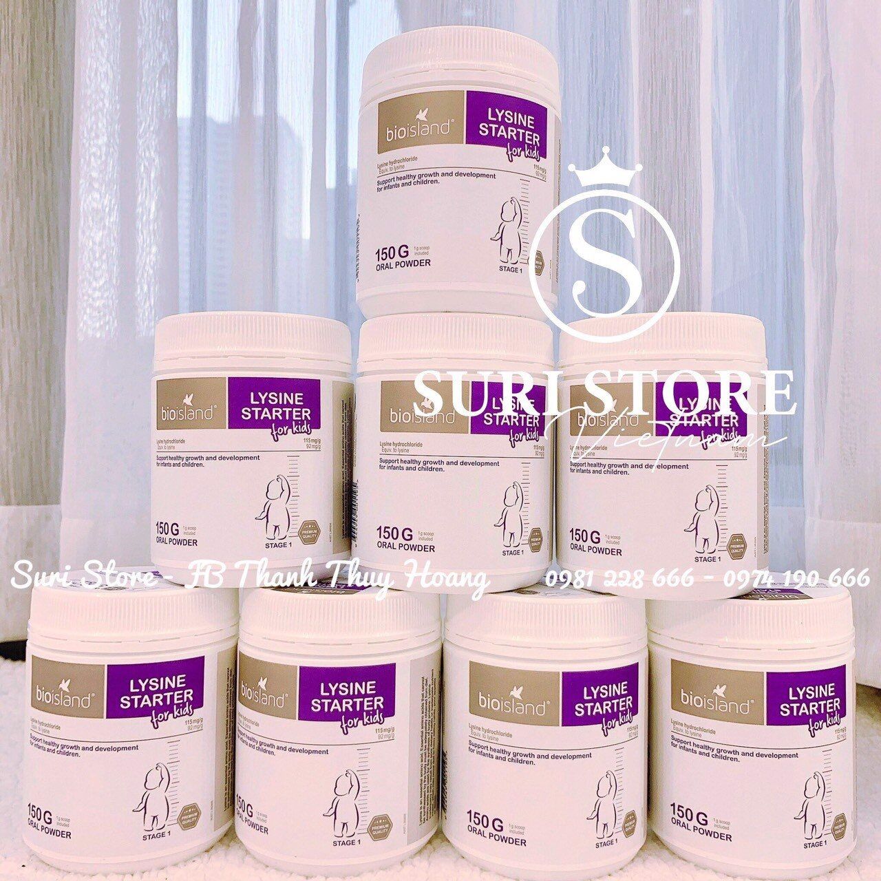 Bột tăng chiều cao Lysine Bio Island 150mg