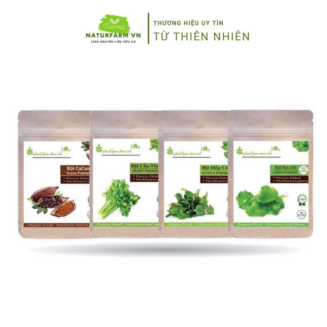 Bột hữu cơ ăn uống : bột rau má bột diếp cá bột cacao bột cần tây detox thanh lọc giảm cân