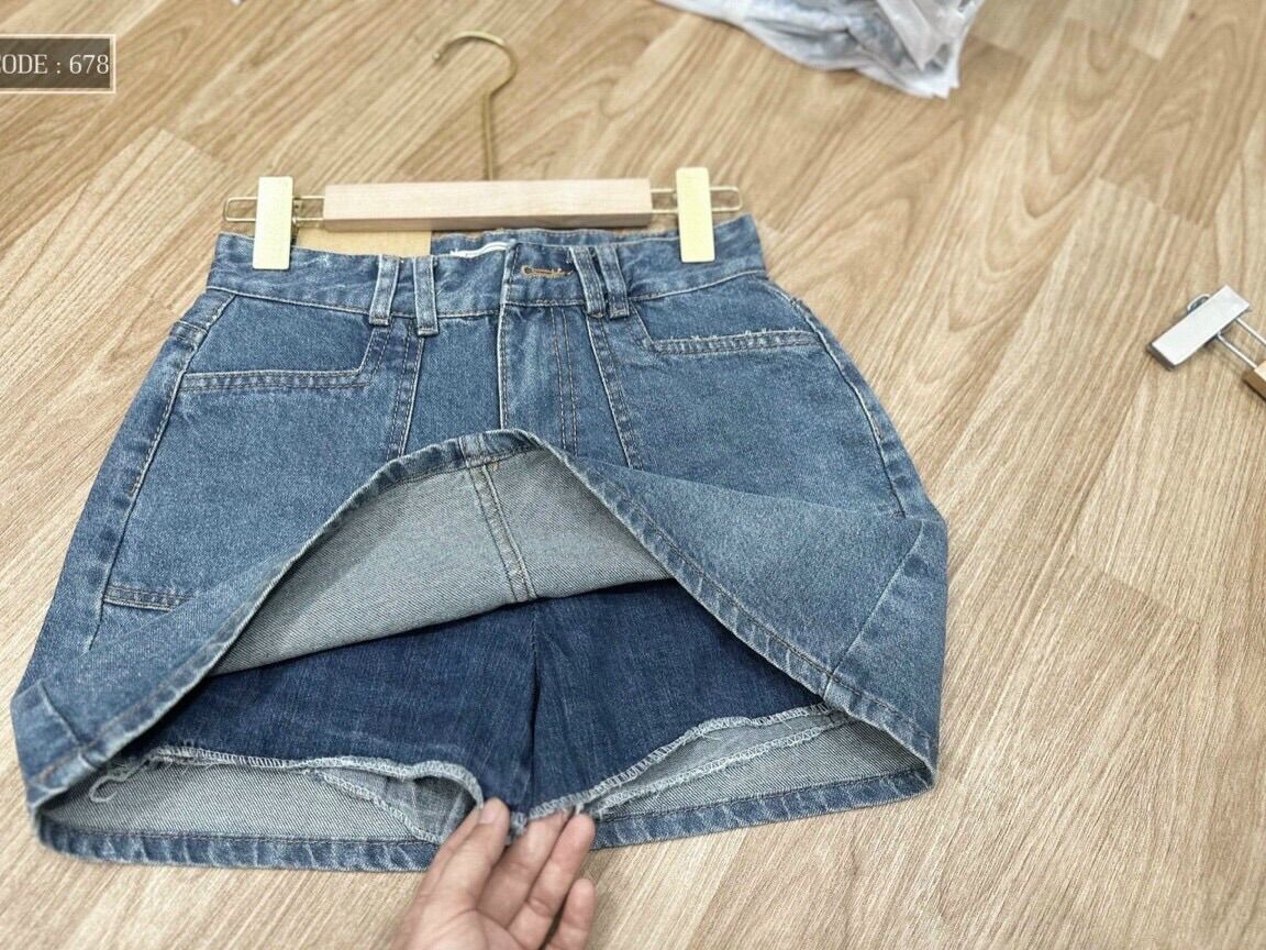 Chân váy jean cao cấp chuẩn shop
