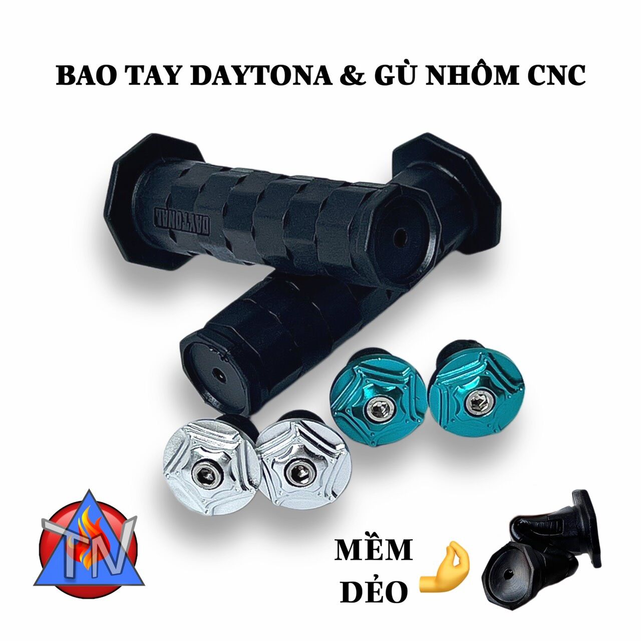 Bao tay daytona kèm gù nhôm cnc các dòng xe