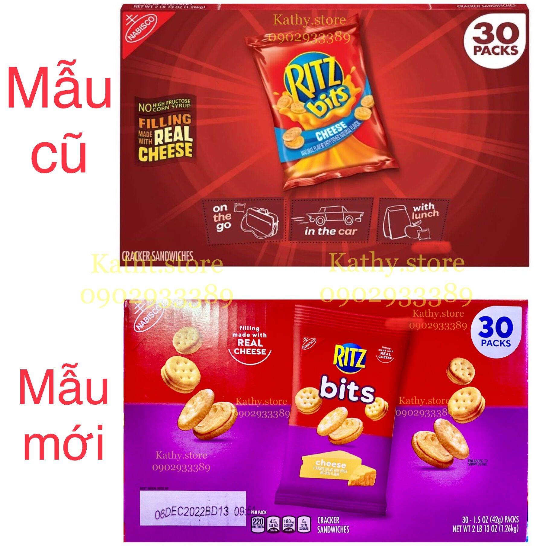 Bánh Ritz Bits Cheese phô mai mini 42g