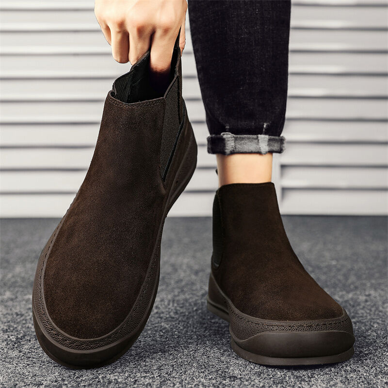 Giày Chelsea Boot Cổ Ngắn Nam Giày Boot Martin Chống Thấm Nước Thoải Mái Thể Thao Gót Thấp Mũi Tròn Mùa Xuân Mùa Thu Hàng Mới Về Phong Cách Anh