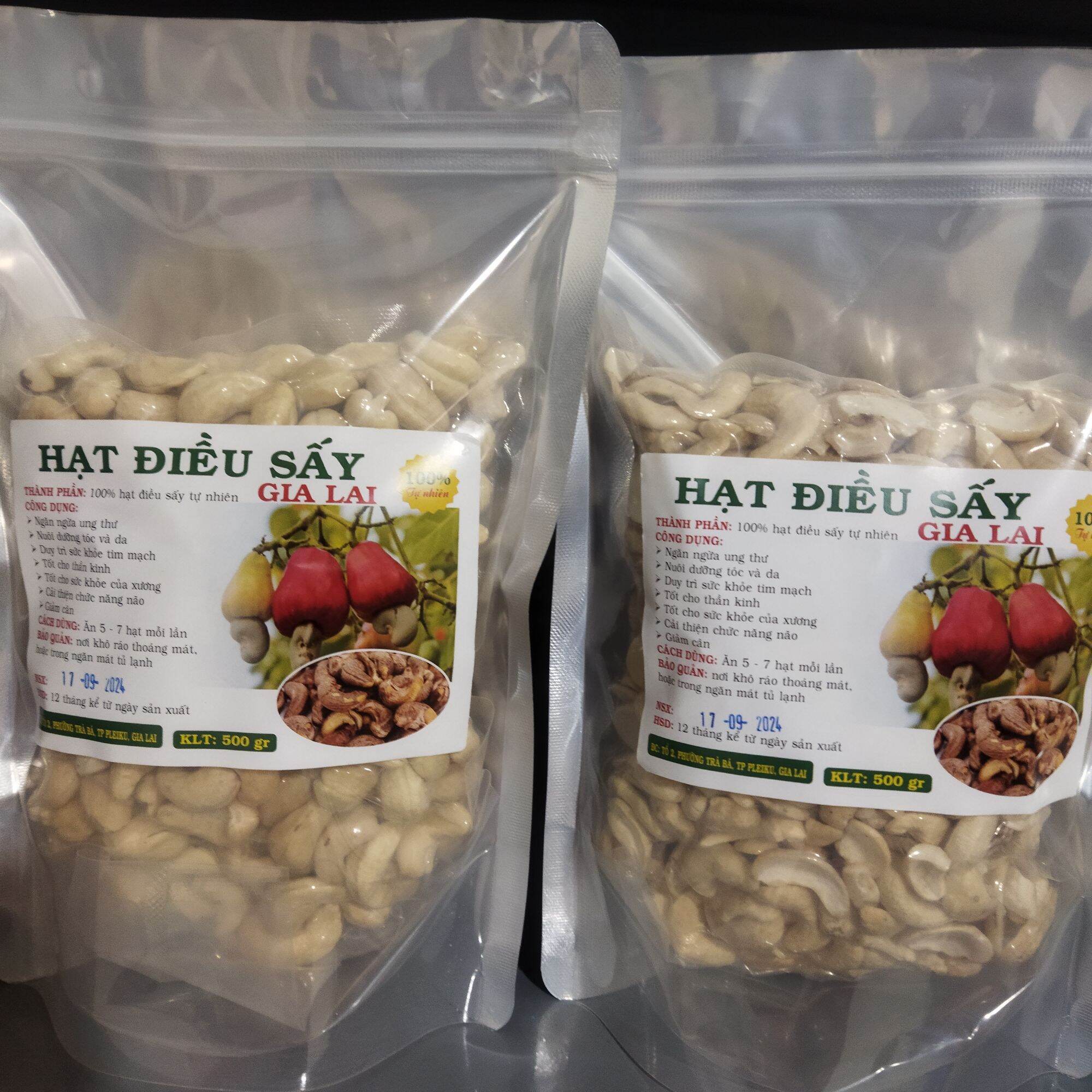 Hạt điều sấy (không muối) ĐÃ BÓC LỤA hạt nguyên