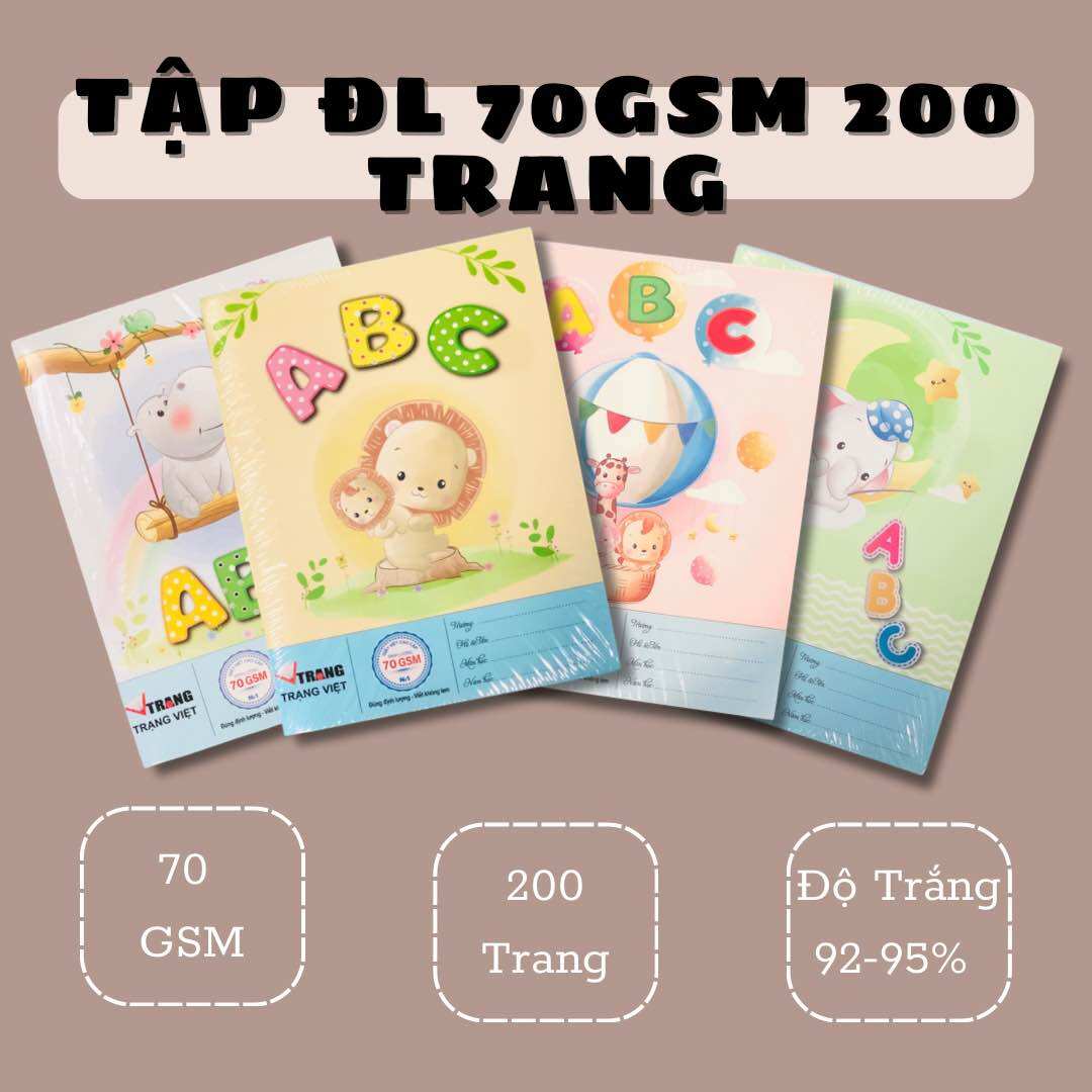 Lốc 5 quyển tập abc 200 trang đáng yêu