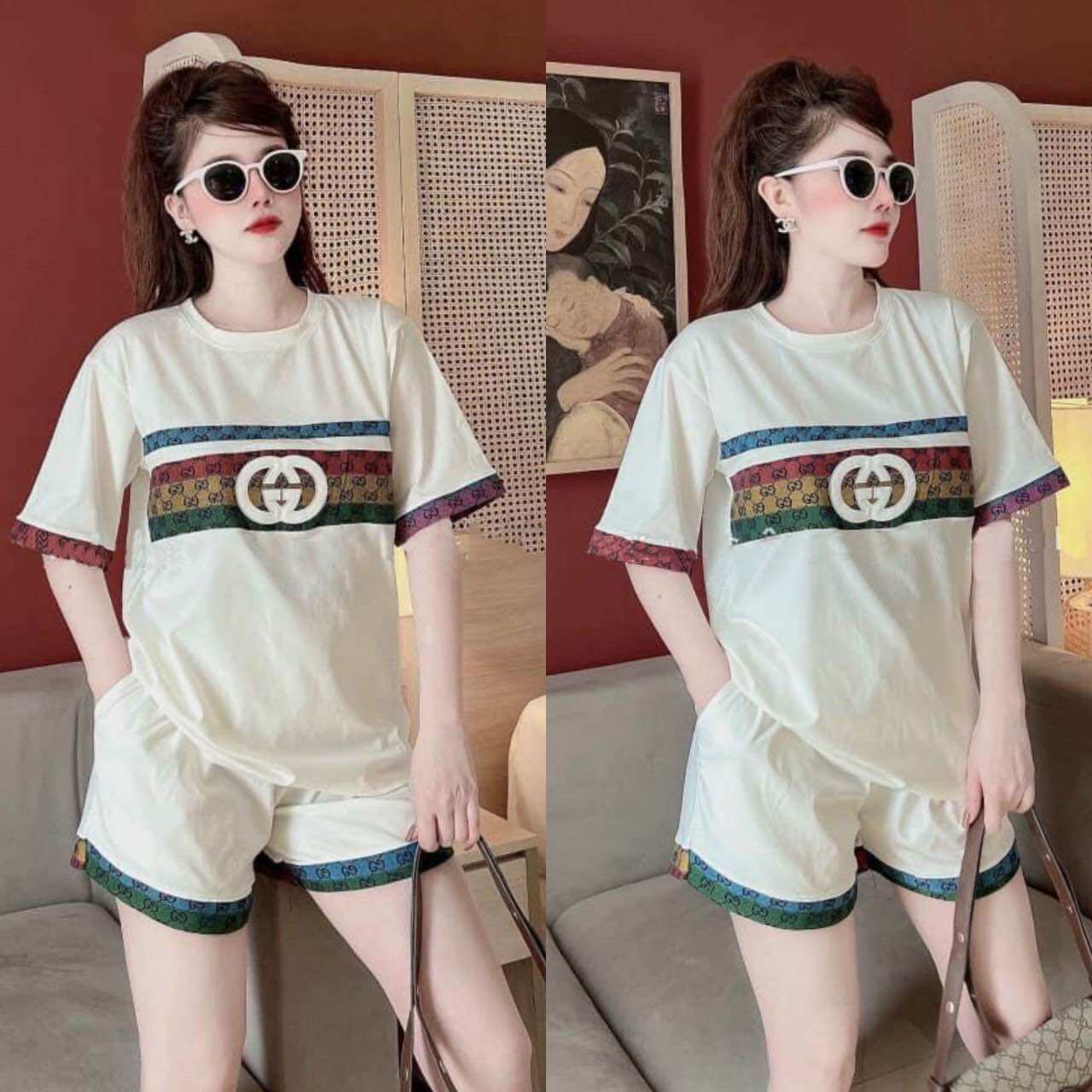 BỘ SHORT COTTON THÊU GU.CCI CAO CẤP