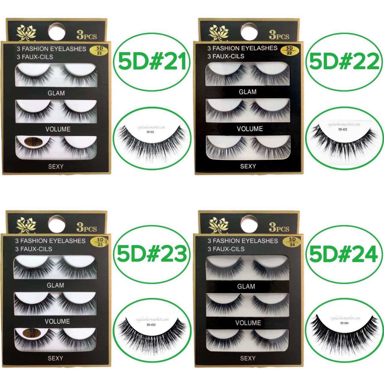 Mi chồn, Lông mi giả chồn 3D, 5D (từ #17 đến #33)