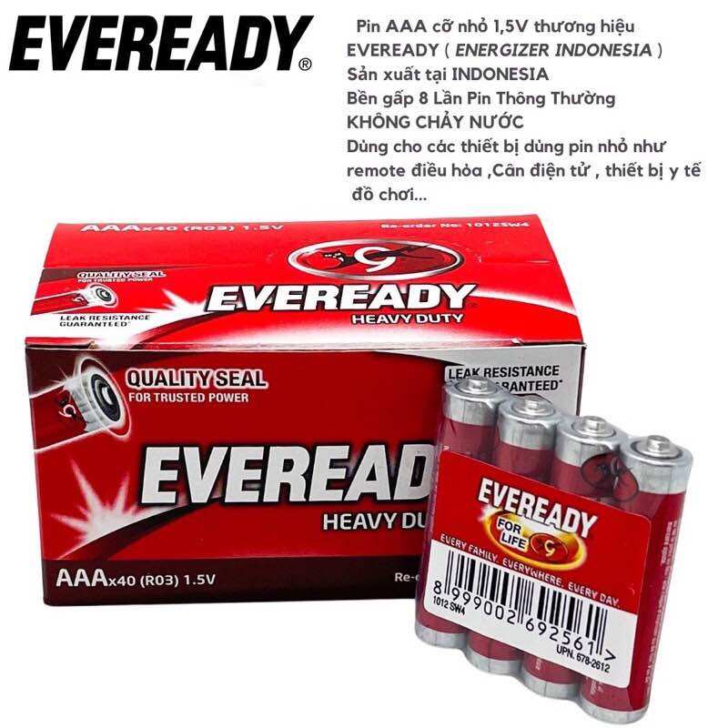 Vỉ 4 viên pin Eveready heavy duty 2A-3A