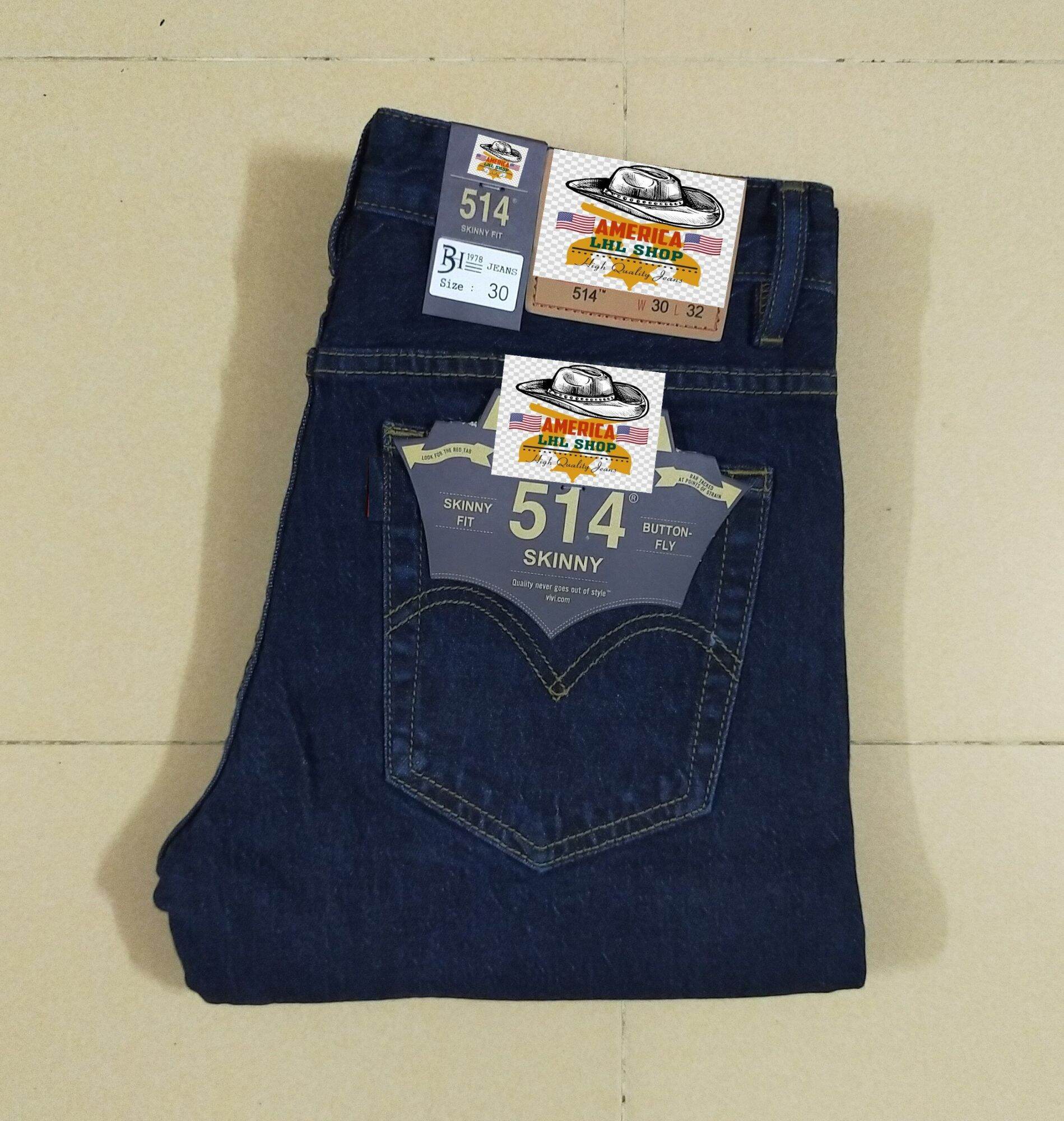 Quần jean dài 514 co giãn, ống đứng, chất vải dày thoáng mát, hàng nhập khẩu