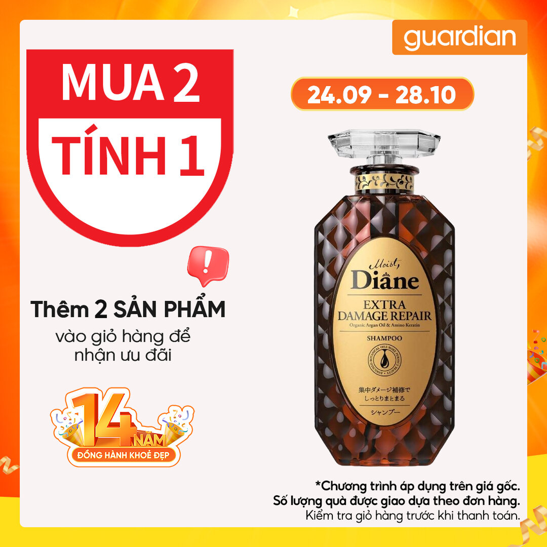 Dầu Gội Giúp Phục Hồi Tóc Hư Tổn Nặng Moist Diane Extra Damage Repair 450ml