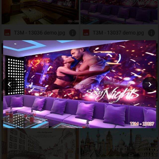 Tranh dán tường trang trí quán karaoke 3D keo sẵn