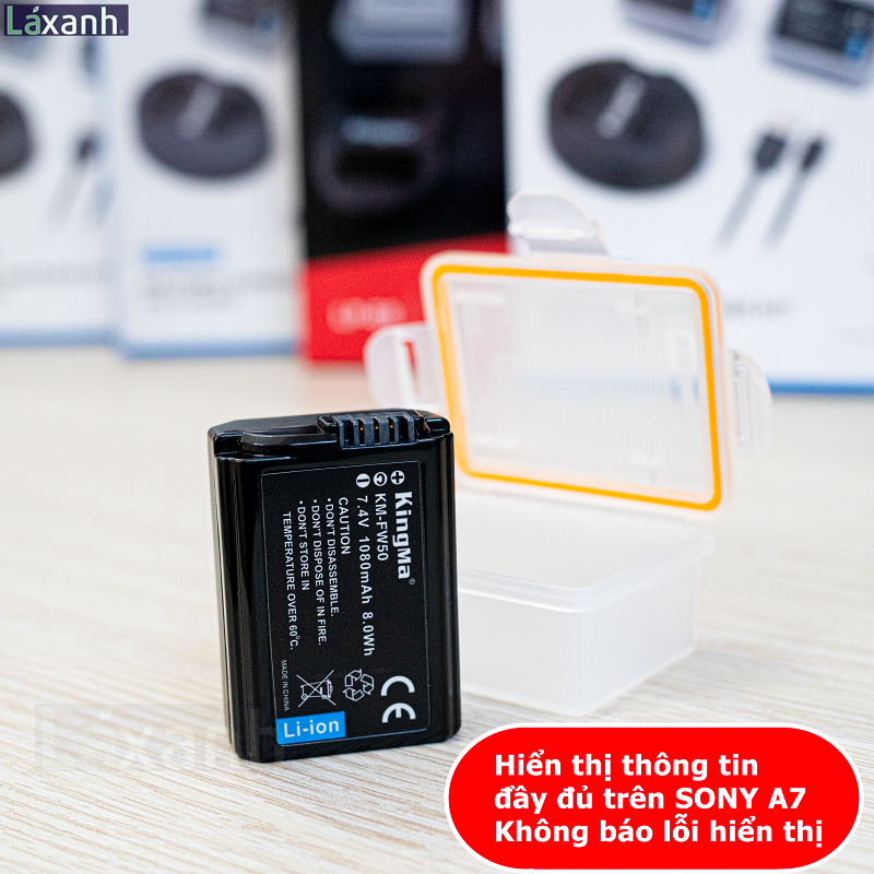 Pin SONY FW50 NP-FW50 Dung lượng cao Sony Alpha ZV-E10 A7 A72 A7R A7R2 A7S A7S2 A6500 A6400 A6300 A6