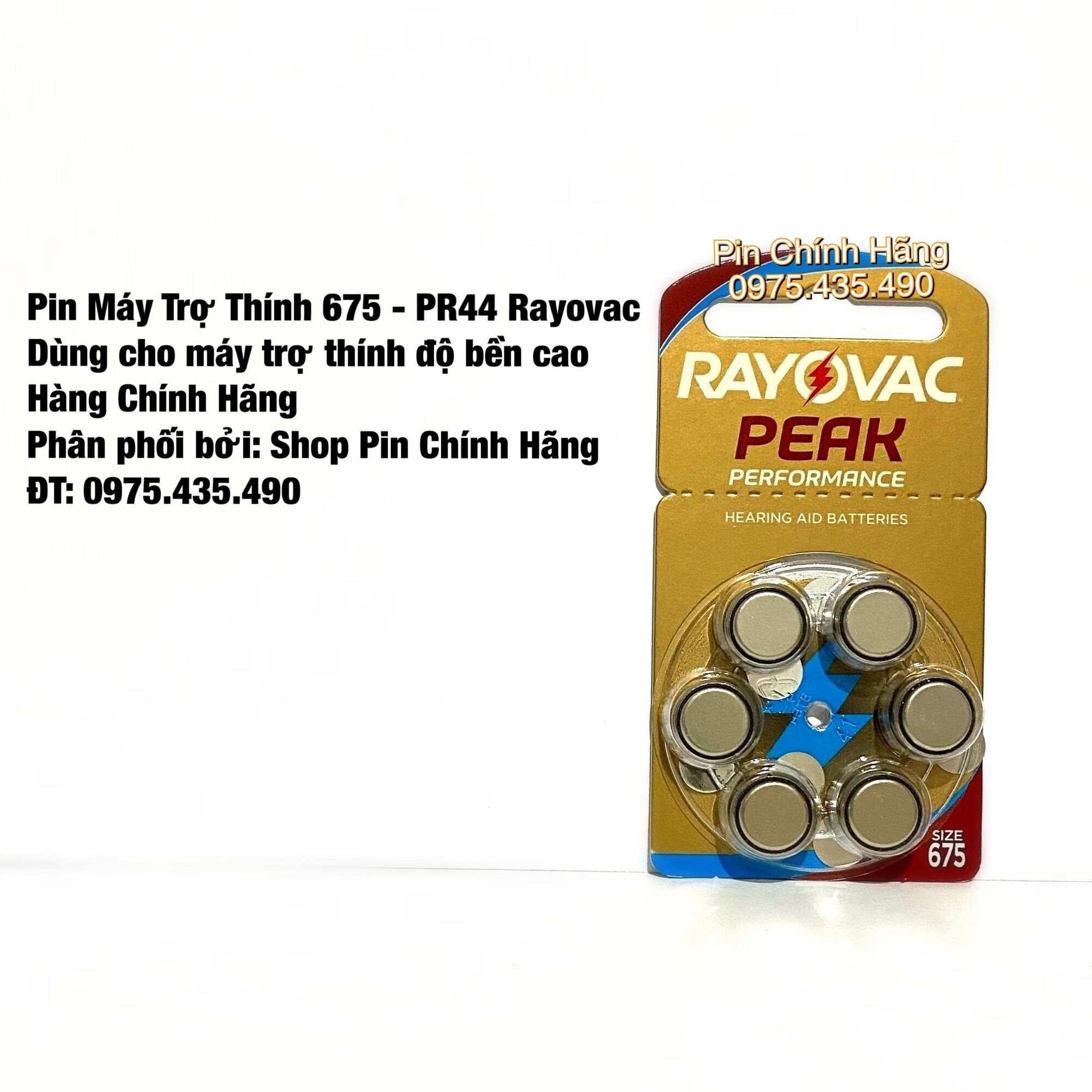 Pin trợ thính raykovac 675 pr44 chính hãng vỉ 6 viên