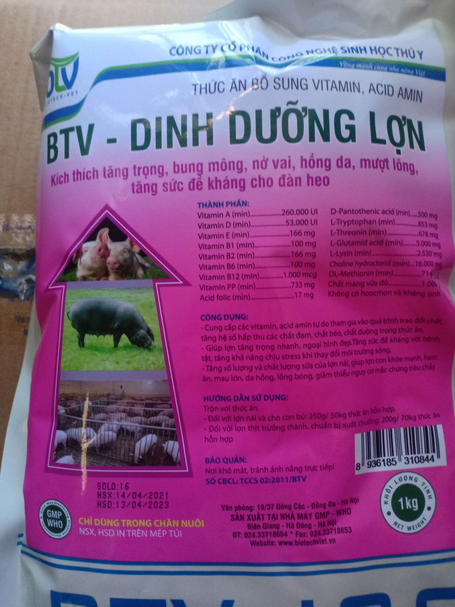 Vỗ béo heo- dinh dưỡng lợn -1 kg