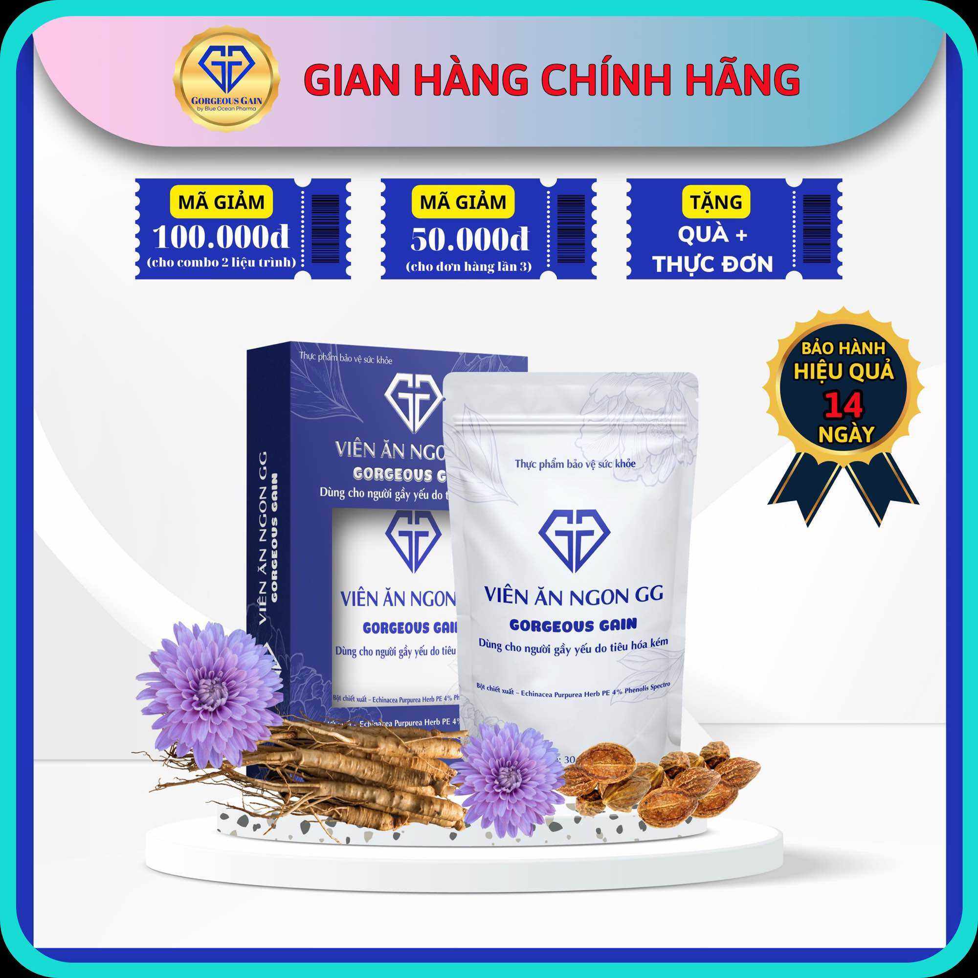 Viên Ăn Ngon GG tăng 3-7kg sau 30 ngày.Cam kết hàng chính hãng