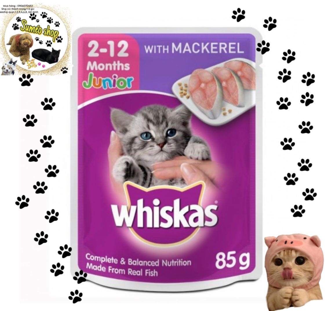 Pate Whiskas dạng gói 80g cho mèo con