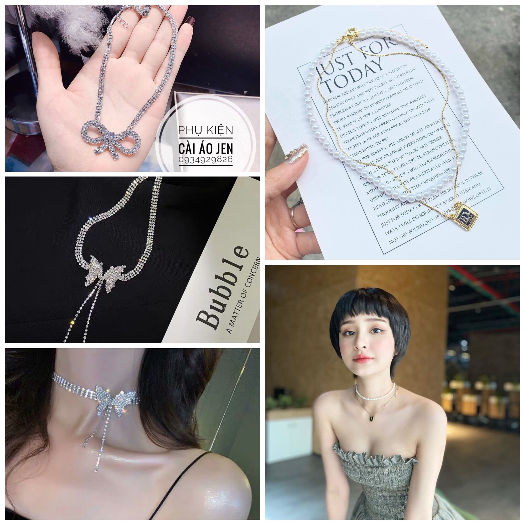 Vòng cổ , choker đính đá lấp lánh
