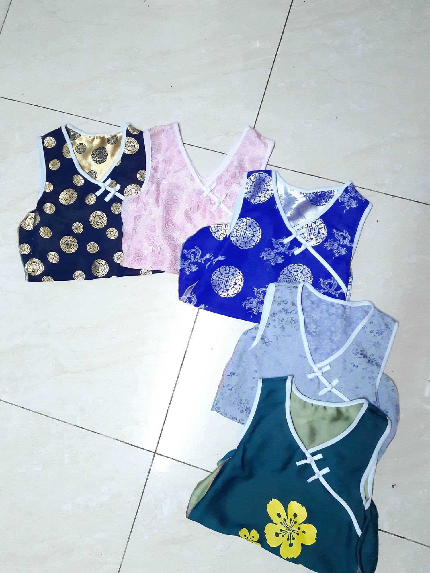 💥 2 Bộ áo dài Tết bé gái 12-18kg