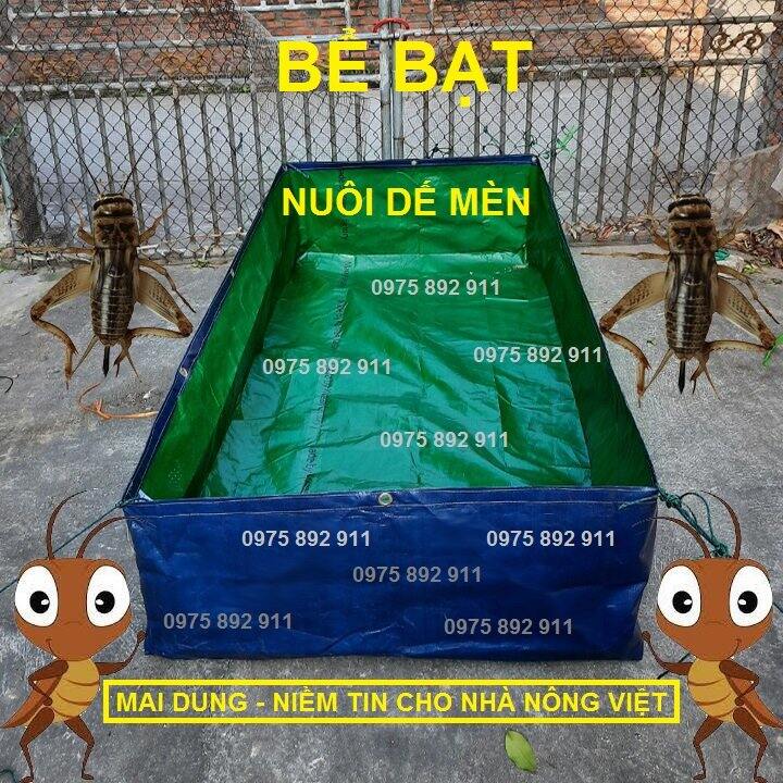 Bể bạt nuôi dế mèn 2x1x0,5 - loại xanh bộ đội