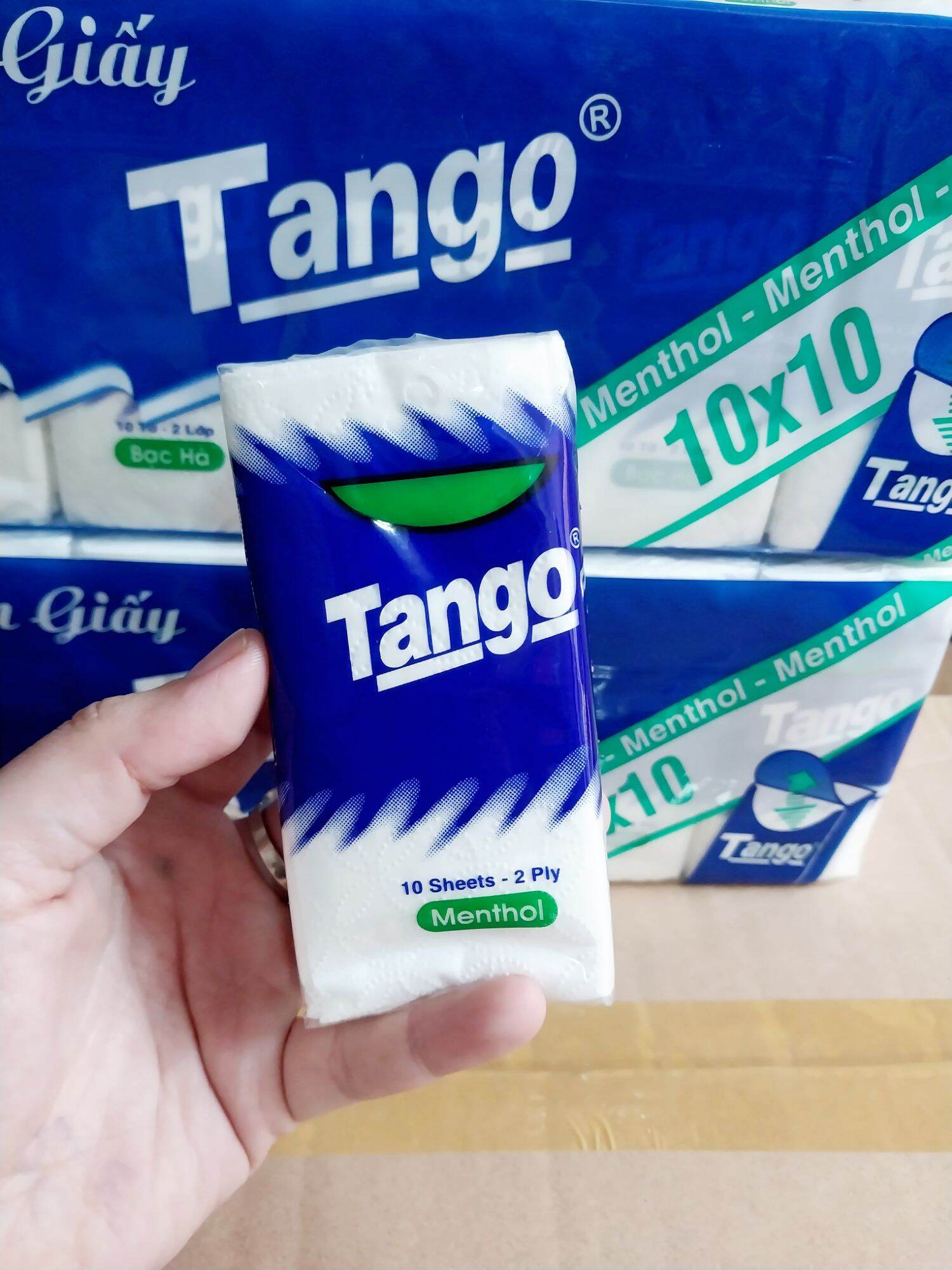 Combo 10 Gói  Giấy Khô Tango 10 Tờ 2 Lớp Gói Nhỏ Tiện Dụng.