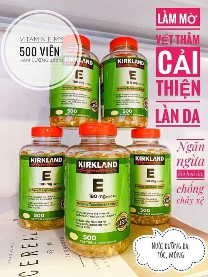 Vitamin E 500 viên Kirkland của Mỹ - Đẹp Da chống Lão Hoá
