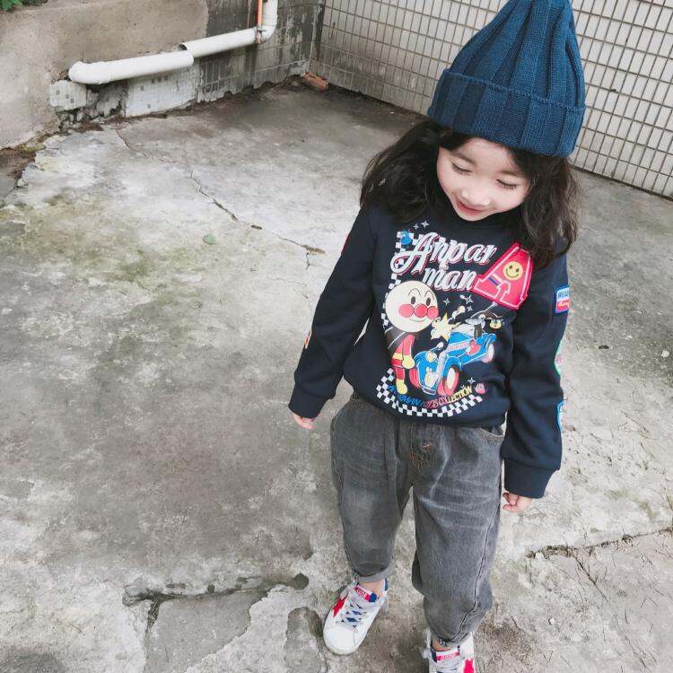 Áo Nỉ Cotton Trẻ Em Màu Đỏ Đen Có Tay Dài Thường Ngày Mùa Thu Cho Bé Trai Và Bé Gái Áo Nỉ Cotton Màu