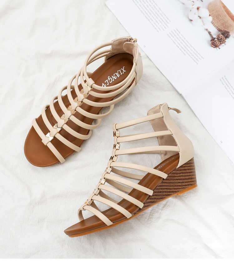 Giày sandal đế xuồng nữ đi biển,da cao cấp đi nhẹ êm chân,đế chống trơn, phong cách chiến binh