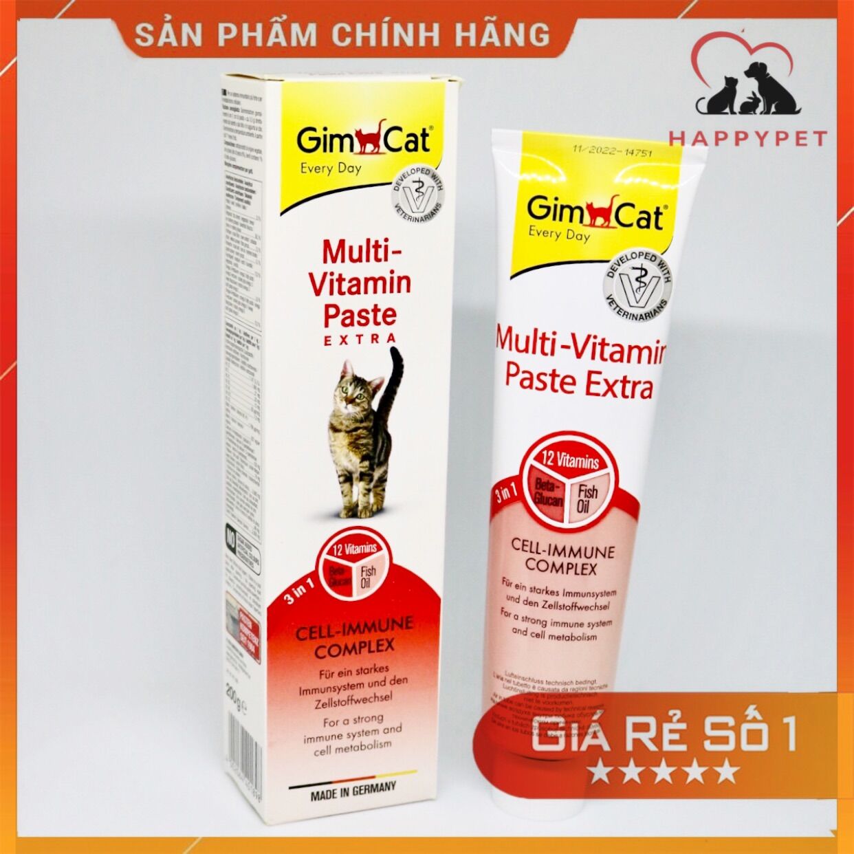 Gel gimcat multi vitamin extra cho mèo nhập Đức
